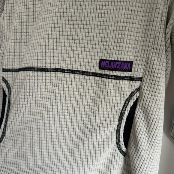 Melanzana Gray Youth Micro Grid Hoodie - Picture 2 of 3